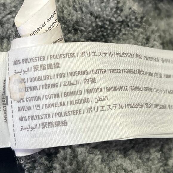 Abercrombie & Fitch Gray Fleece Quilted Asymmetric Button High Neck Jacket Sz XS - Picture 5 of 5